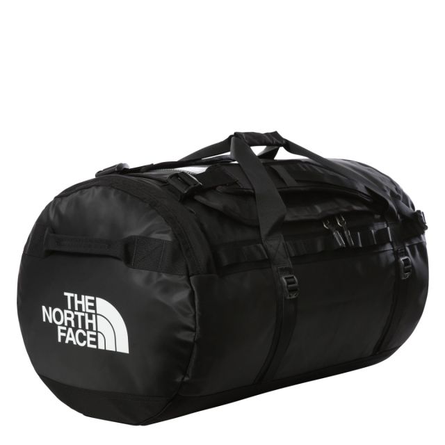 North Face base camp holdall in black with white logo 