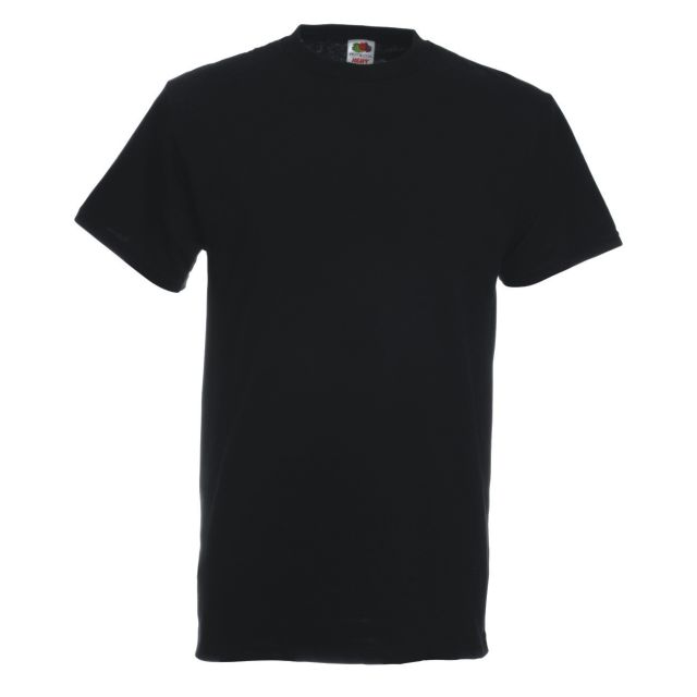 Customisable black heavy cotton work t-shirt by Fruit of the Loom